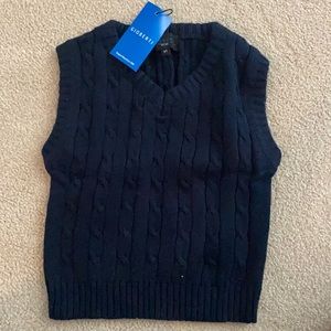 Boys blue cable-knit sweater vest brand new